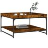vidaXL Coffee Table Smoked Oak 80x80x45 cm Engineered Wood and Iron