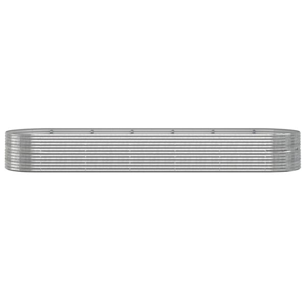 vidaXL Garden Raised Bed Powder-coated Steel 510x140x68 cm Silver