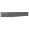vidaXL Garden Raised Bed | Grey | Powder-coated steel | 447 x 140 x 68 cm