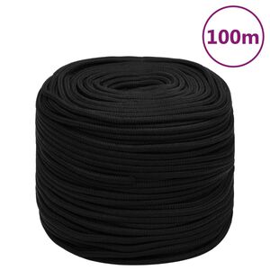 vidaXL Work Rope Black 10 mm 100 m Polyester