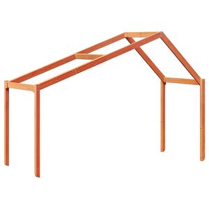 vidaXL Kids' Bed Roof Wax Brown 213x95.5x144.5 cm Solid Wood Pine