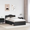 vidaXL Bed Frame with Headboard Black 135 x 190 cm Solid Pine Wood