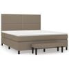 vidaXL Box Spring Bed with Mattress Taupe 180x200 cm Fabric