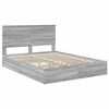 vidaXL Storage Bed Grey Sonoma 150 x 200 cm Engineered Wood