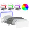 vidaXL Bed Frame without Mattress with LED Lights White 75x190 cm