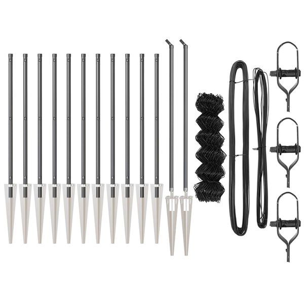 vidaXL Fence Post Grey 25 x 1 m (60 x 60 mm mesh) Steel