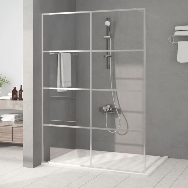 vidaXL Walk-in Shower Wall Silver 140x195 cm Clear ESG Glass