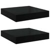vidaXL Floating Wall Shelves 2 pcs High Gloss Black 23x23.5x3.8 cm MDF