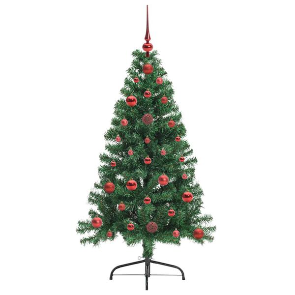 vidaXL Artificial Pre-lit Christmas Tree Green 120 cm PVC