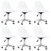 vidaXL Swivel Dining Chairs 6 pcs White PP