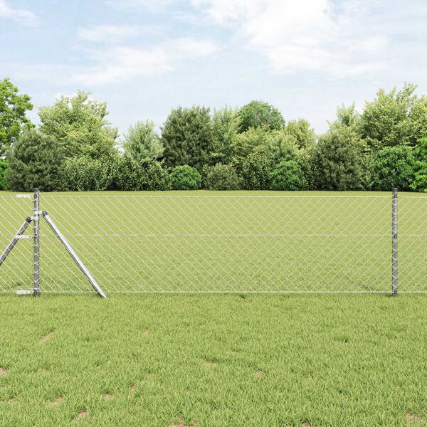 vidaXL Fence Post Silver 25 x 0.4 m (40 x 40 mm mesh) Steel