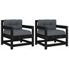 vidaXL Garden Chairs with Cushions 2 pcs Black Solid Wood Pine