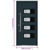 vidaXL Front Door Anthracite 100x210 cm Aluminium and PVC