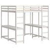 vidaXL Loft Bed with Desk and Ladder White 180x200 cm Super King Solid Wood Pine