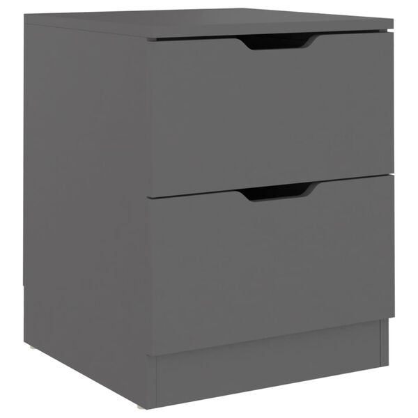 vidaXL Bedside Cabinet Grey 40x40x50 cm Engineered Wood