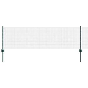 vidaXL Welded Wire Fence with Posts 100 x 0.6 m PVC-Coated Steel Green