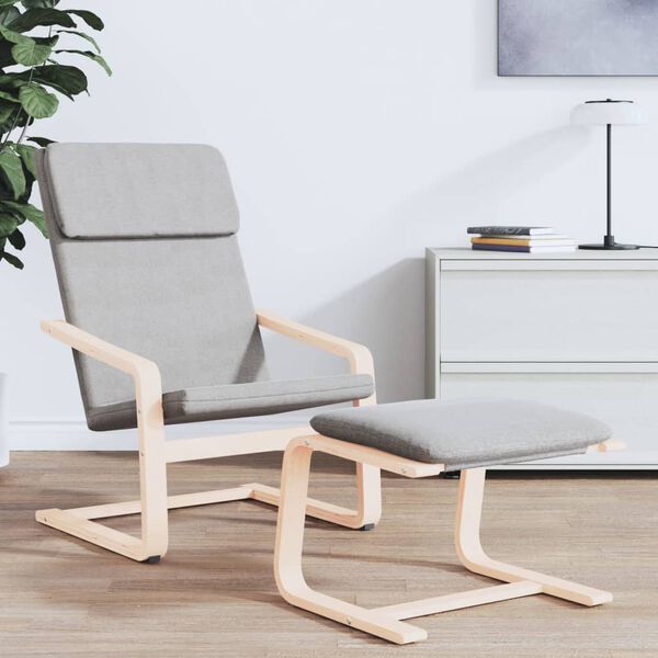 vidaXL Footstool Light Grey 51x41x40 cm Fabric