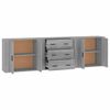 vidaXL Sideboards 3 pcs Grey Sonoma Engineered Wood