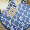 vidaXL Outdoor Carpet ARAKIL Blue and White Ø200 cm PP