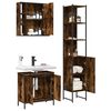 vidaXL 3 Piece Bathroom Cabinet Set Smoked Oak Engineered Wood