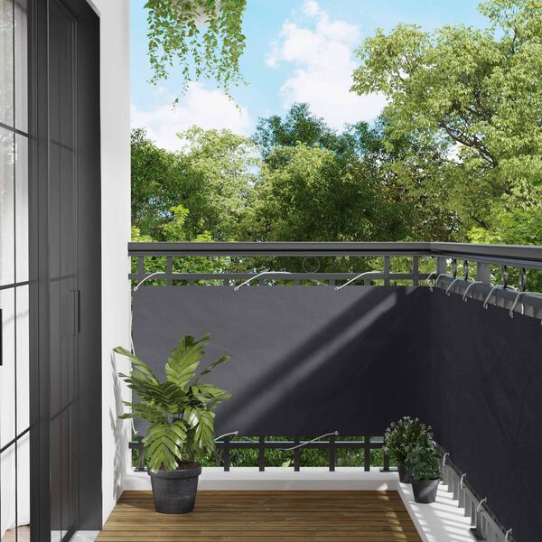 vidaXL Balcony Screen Anthracite 75 x 200 cm PU coated oxford alu