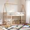 vidaXL Loft Bed with Ladder and Roof without Mattress 90x200 cm