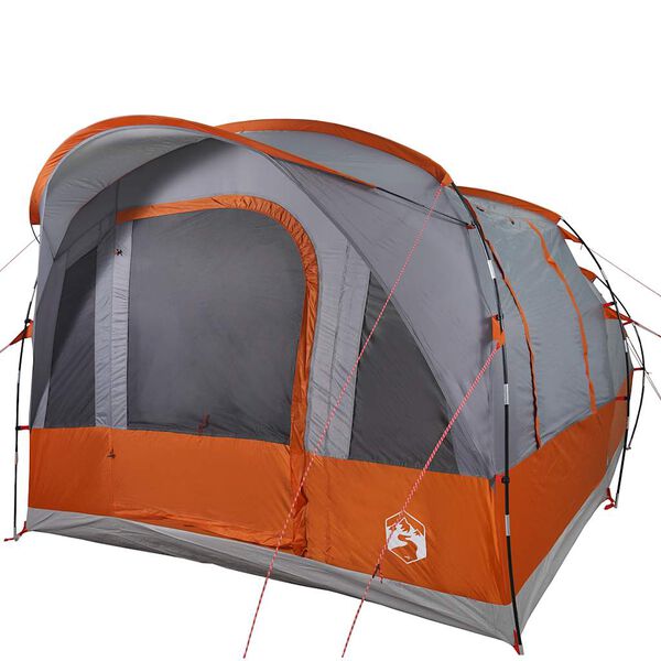 vidaXL Camping Tent Tunnel 3-Person Grey and Orange Waterproof