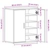 vidaXL Shoe Cabinet Smoked Oak 60x35x70 cm Engineered Wood