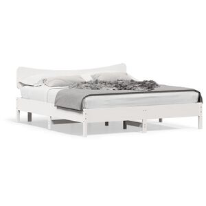 vidaXL Bed Frame without Mattress White 200x200 cm Solid Wood Pine