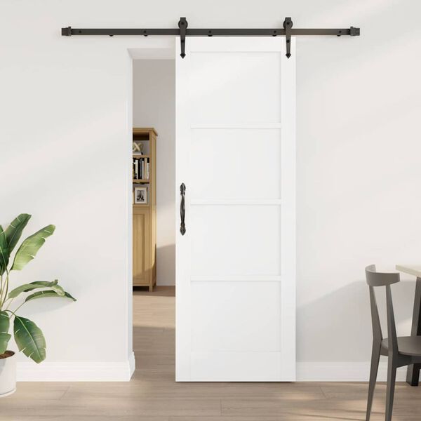 vidaXL Sliding Door ORKDAL White 73.5 x 211 cm Solid Pine Wood