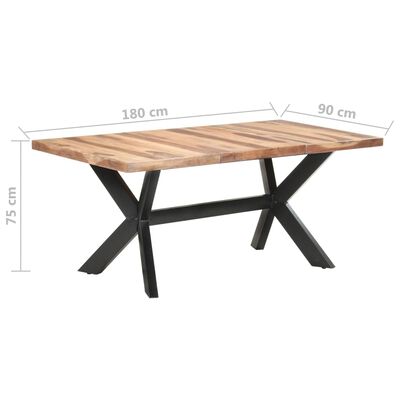 vidaXL Dining Table 180x90x75 cm Solid Wood with Honey Finish