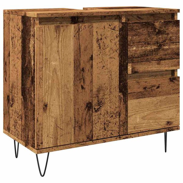 vidaXL Sink Cabinet Old Wood 65x33x60 cm Engineered Wood