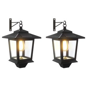 vidaXL Wall Mount Lamp with LED Bulb 2 pcs Black 19 x 14 x 25 cm