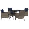 vidaXL Garden Dining Set 5 pcs Grey Poly Rattan