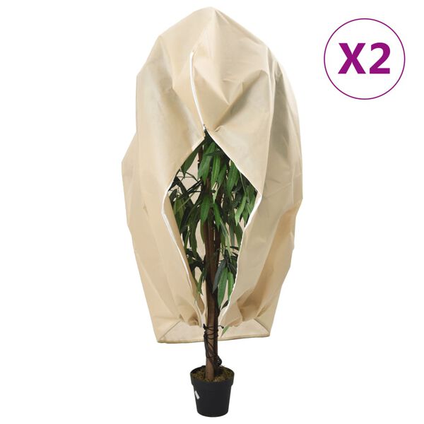 vidaXL Plant Fleece Covers with Zip 2 pcs 70 g/m&sup2; 1.2x1.8 m