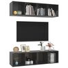 vidaXL Wall-mounted TV Cabinets 2 pcs High Gloss Grey Engineered Wood