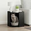vidaXL Cat Litter Box Enclosure Black Oak 42 x 42 x 51 cm