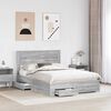 vidaXL Bed Frame with Drawer Grey Sonoma 140 x 200 cm Engineered Wood