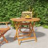 vidaXL Folding Garden Table &Oslash; 90x75 cm Solid Wood Acacia