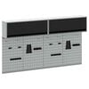 vidaXL Tool Cabinet Set with Shelf 6 pcs Black Powder-Coated Steel
