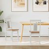 vidaXL Dining Chair 2 pcs White and Natural Solid Rubber Wood
