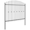vidaXL Spike Fence Black 200 x 200 cm Powder-Coated Steel