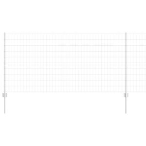 vidaXL Euro Fence with Post 25 x 1 m Galvanised Steel Silver Mesh