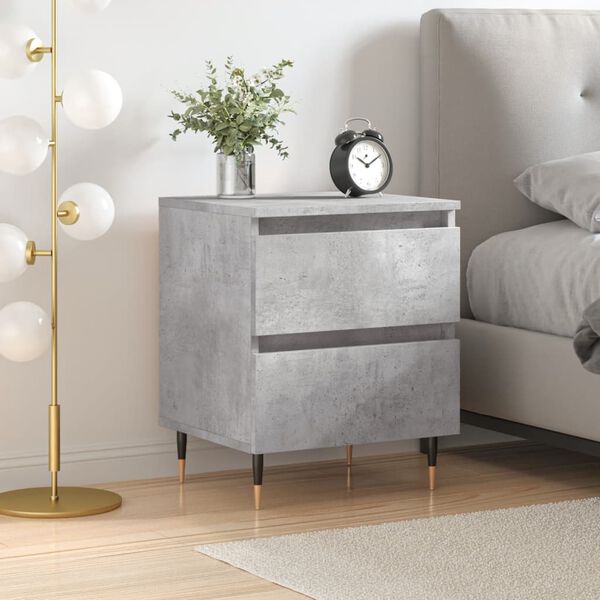 vidaXL Bedside Cabinet Concrete Grey 40x35x50 cm Engineered Wood