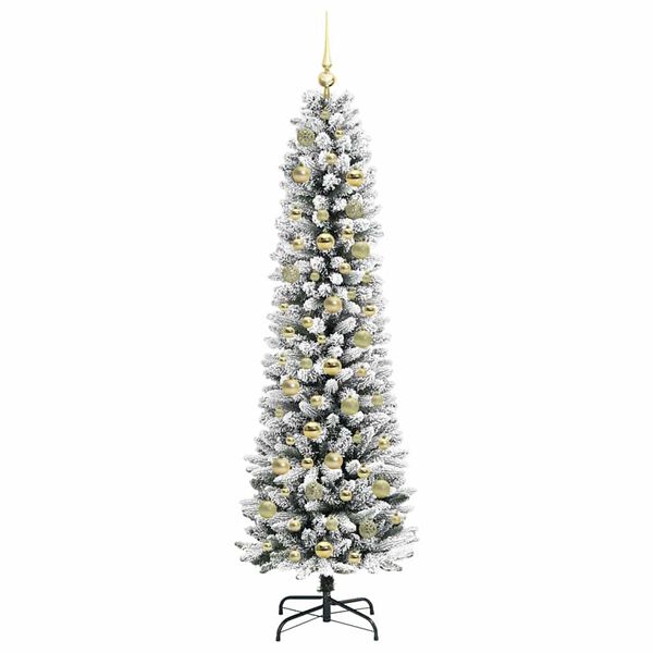 vidaXL Artificial Christmas Tree with 300 LEDs with Stand White 180 cm