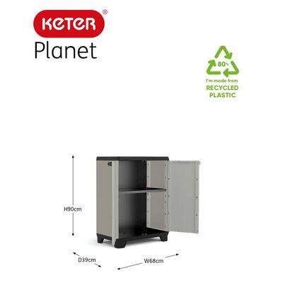 Keter Low Storage Cabinet Planet Grey and Black