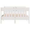 vidaXL Bed Frame without Mattress White 135x190 cm Double Solid Wood Pine