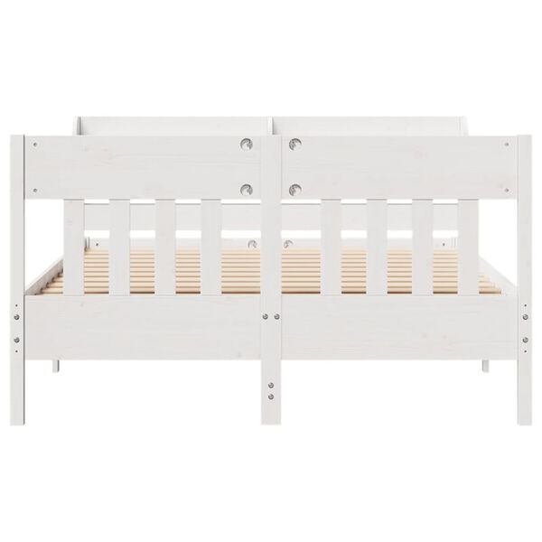 vidaXL Bed Frame without Mattress White 135x190 cm Double Solid Wood Pine