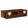 vidaXL Wall Shelf with Drawers Smoked Oak 60x28x15 cm Engineered Wood