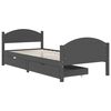 vidaXL Bed Frame without Mattress Dark Grey Solid Wood Pine 100x200 cm (322047+321990)